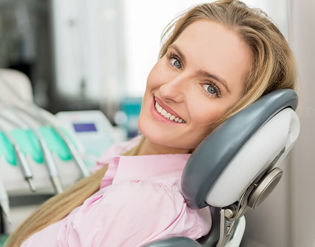 lady in a dental chair