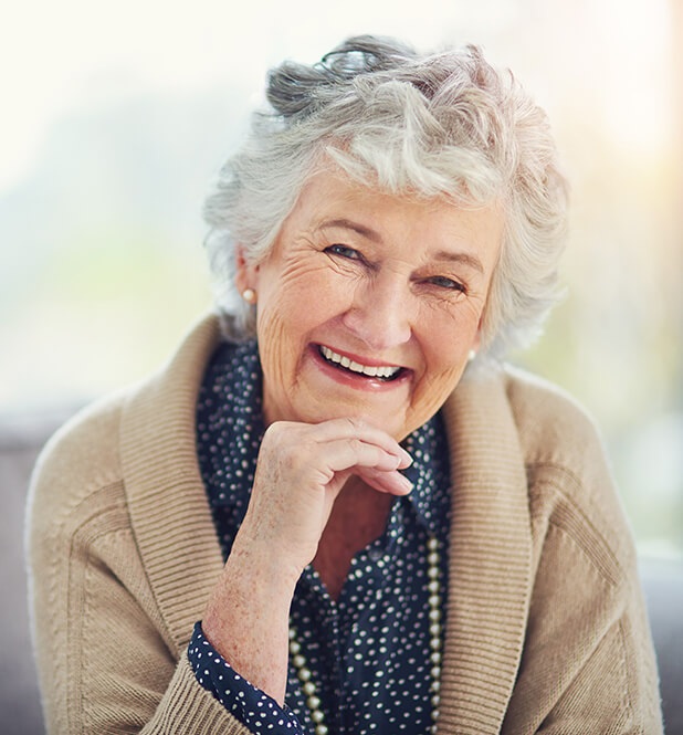 lady with dentures