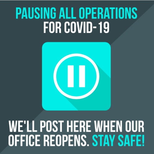 COVID-19 graphic explaining that the office is closed