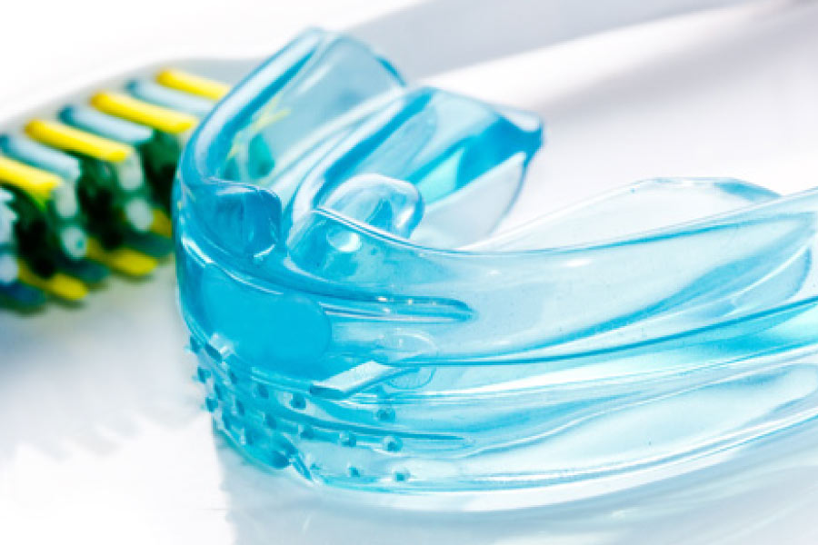 Close up picture of a mouthguard