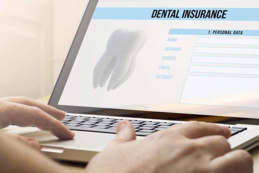 Computer screen open to a page labeled "Dental Insurance."